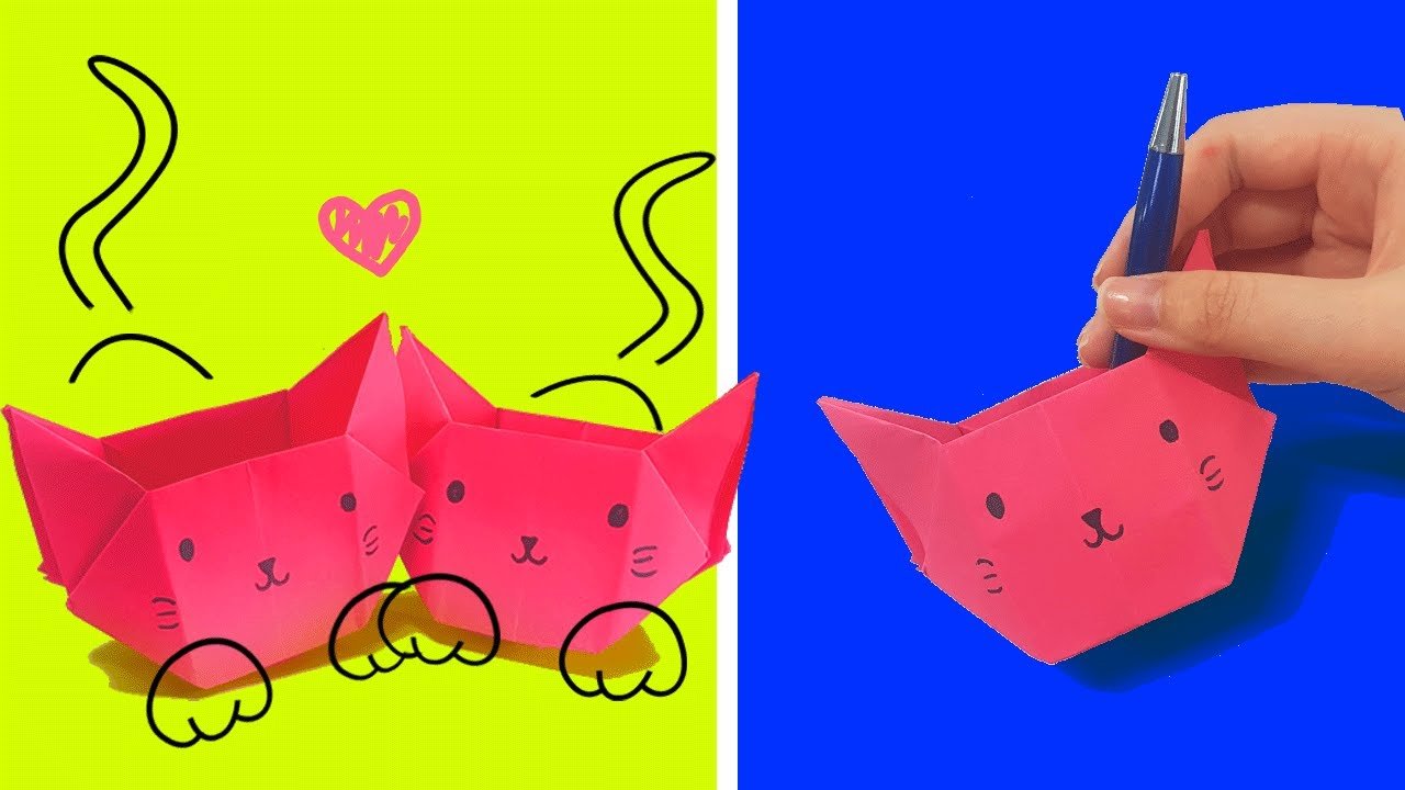 Оригами пухлый котик (48 фото) » Идеи поделок и аппликаций своими руками -  Папикпро.КОМ