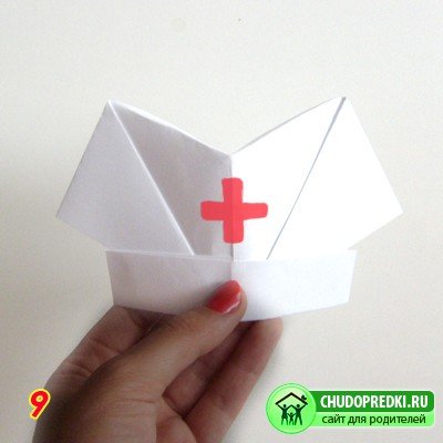 Оригами шапочка медсестры