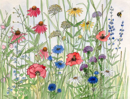 Flower Garden Watercolor
