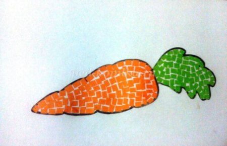 Обрывная аппликация морковь