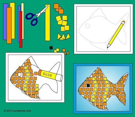 Мозаика технология 1 класс Лутцева рыбка