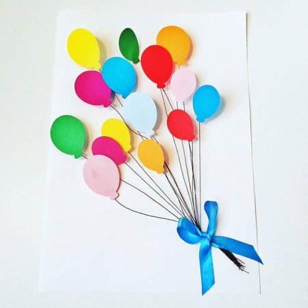 Воздушные шарики из цветной бумаги
