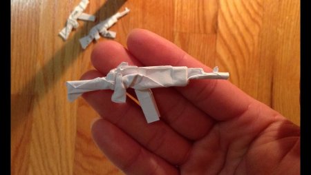 Как сделать пистолет из бумаги оригами