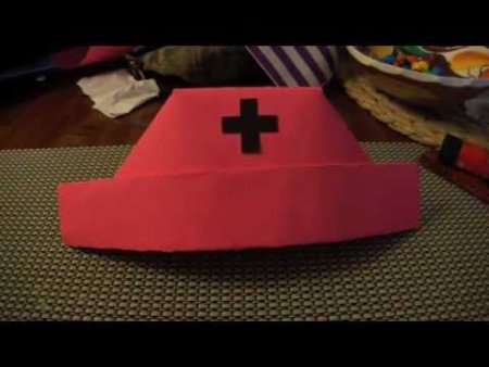 Оригами медицинская шапочка