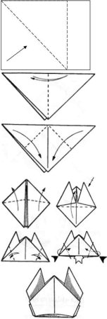 Оригами шапка треуголка