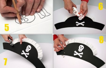 Выкройка пиратской шляпы из бумаги