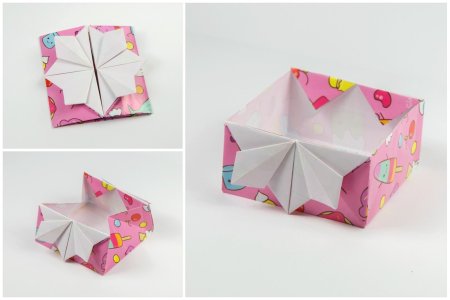 Оригами раскладная коробка