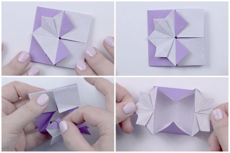 Плоская коробочка оригами