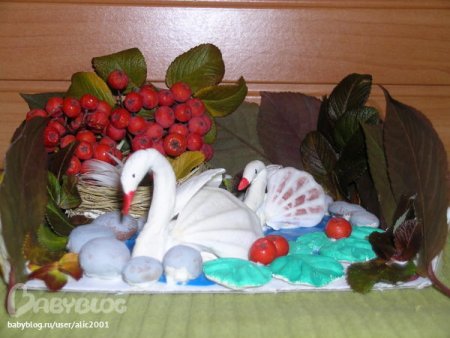 Лебеди из природного материала для детского сада