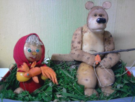 Поделка из овощей в школу Маша и медведь